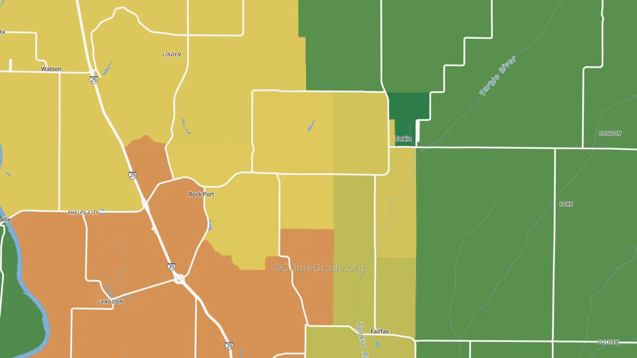 Atchison County, MO Map of Theft Rates