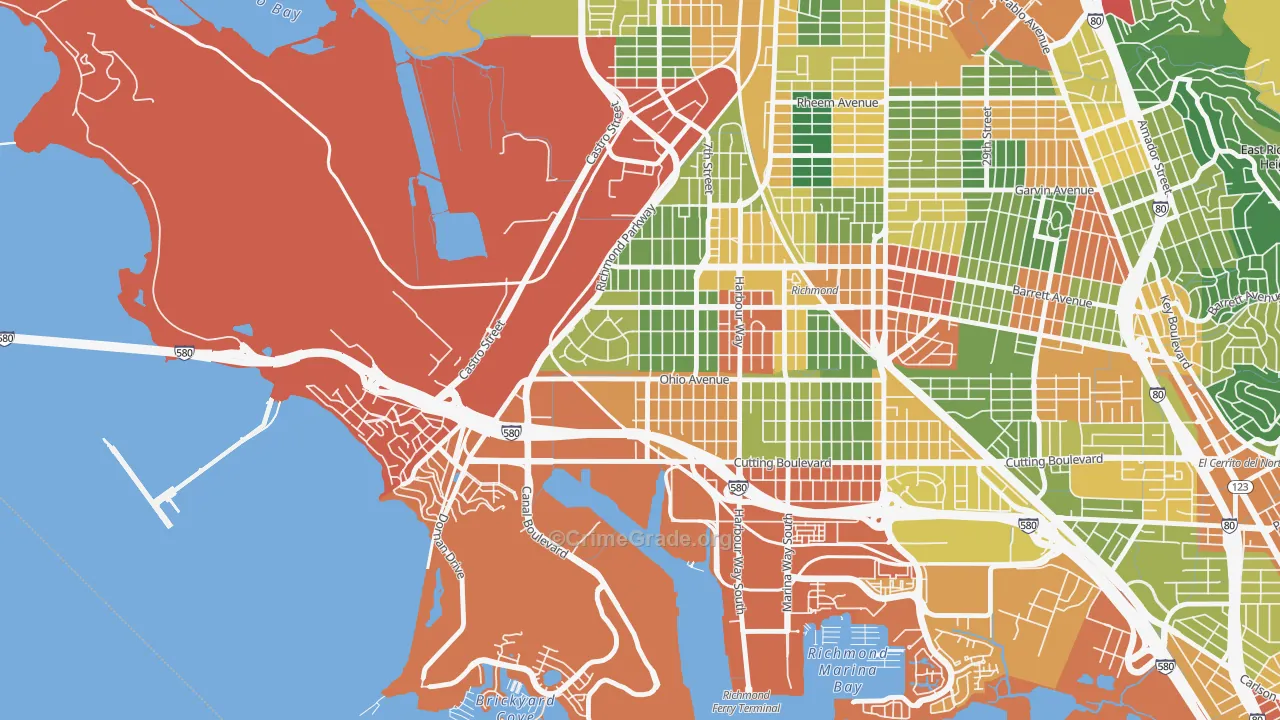 Atchison Woods, Richmond, CA Map of Theft Rates