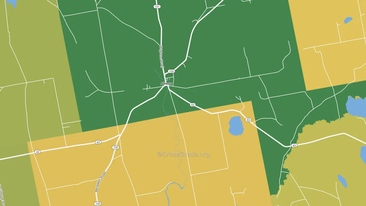 Athens, ME Map of Theft Rates