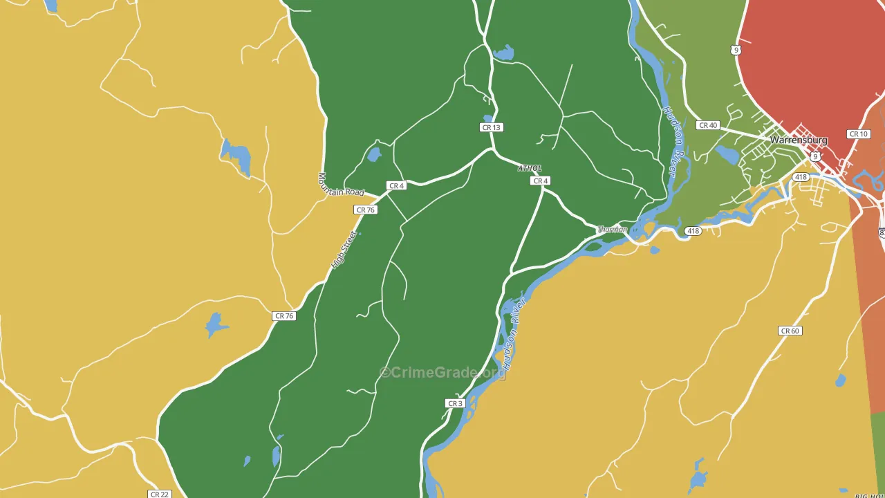 Athol, NY Map of Theft Rates