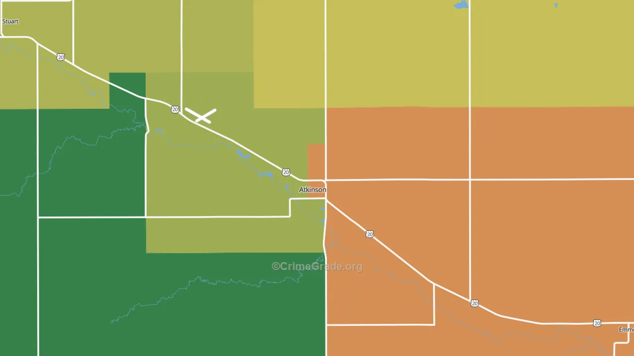Atkinson, NE Map of Theft Rates