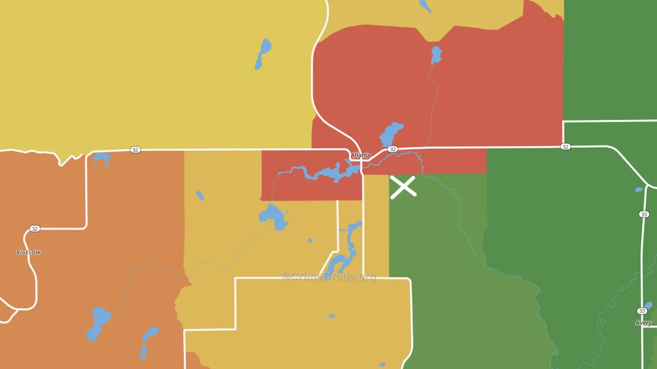 Atlanta, MI Map of Theft Rates