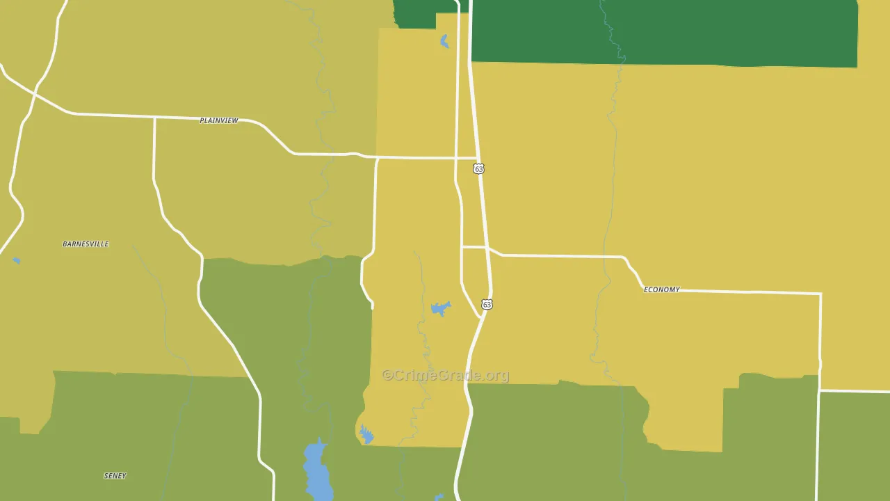 Atlanta, MO Map of Theft Rates