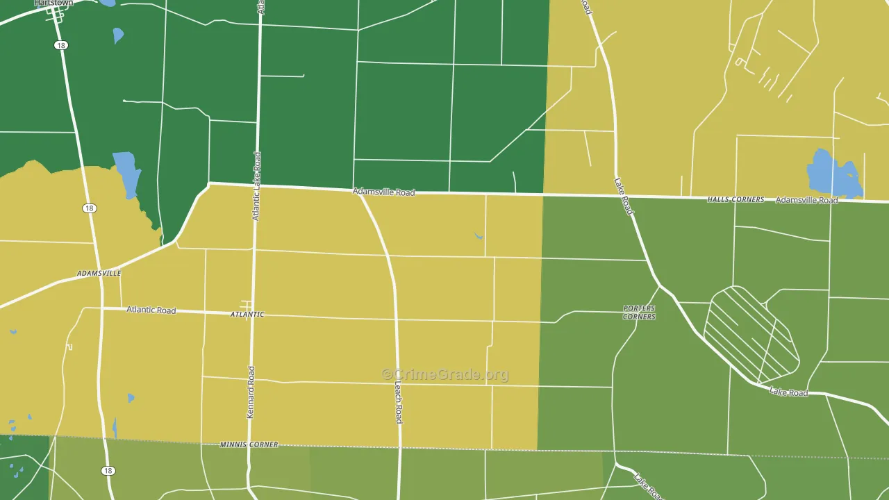 Atlantic, PA Map of Theft Rates