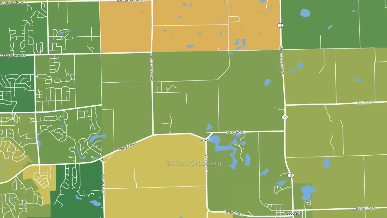 Atlas, MI Map of Theft Rates