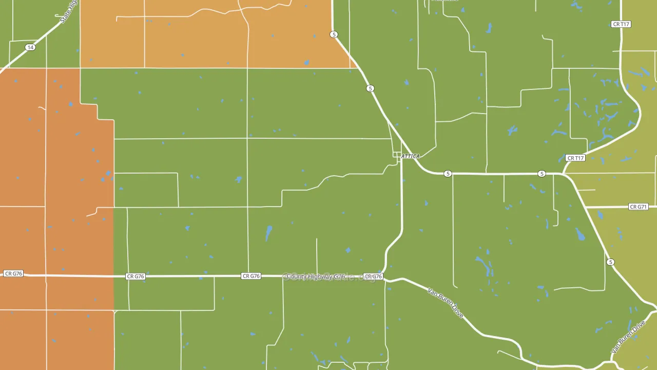 Attica, IA Map of Theft Rates