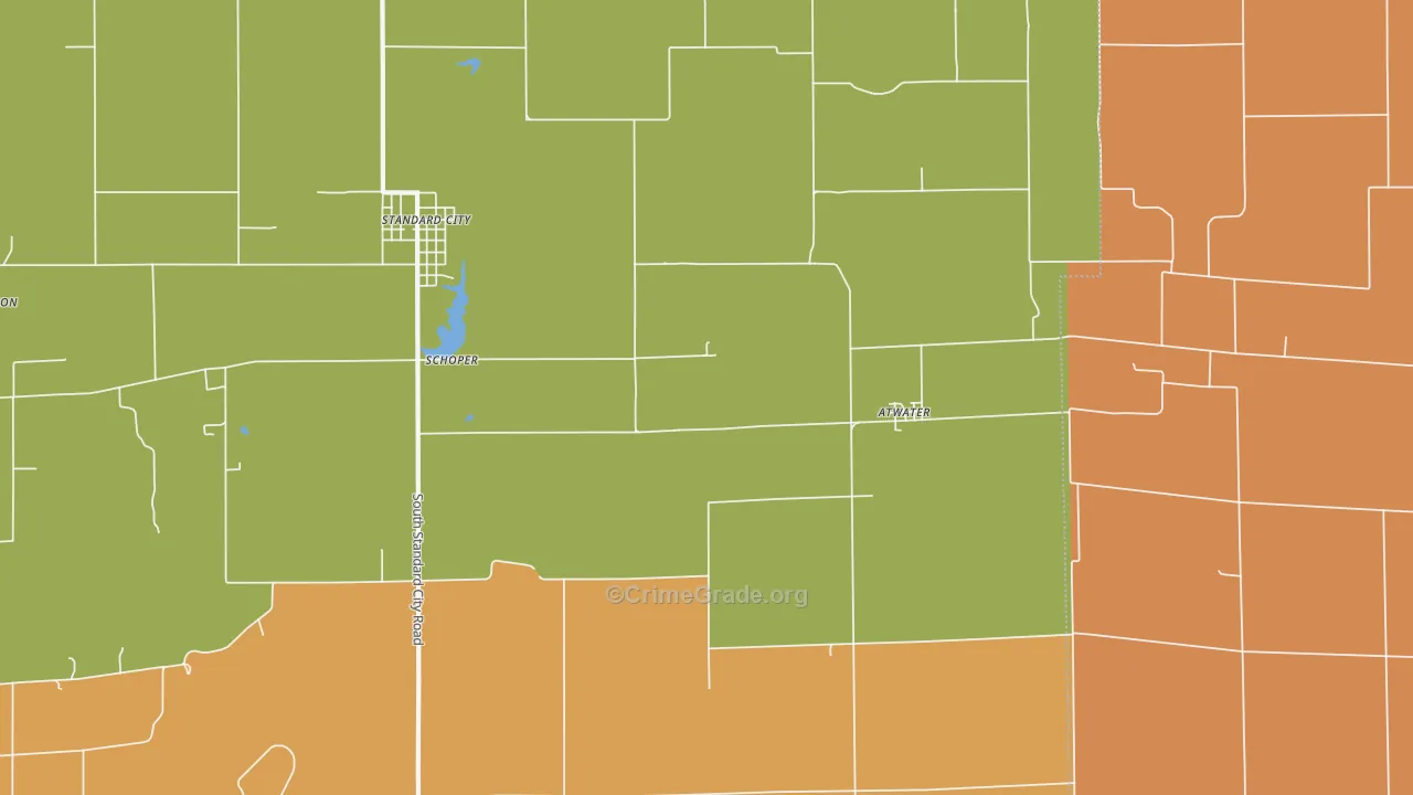 Atwater, IL Map of Theft Rates