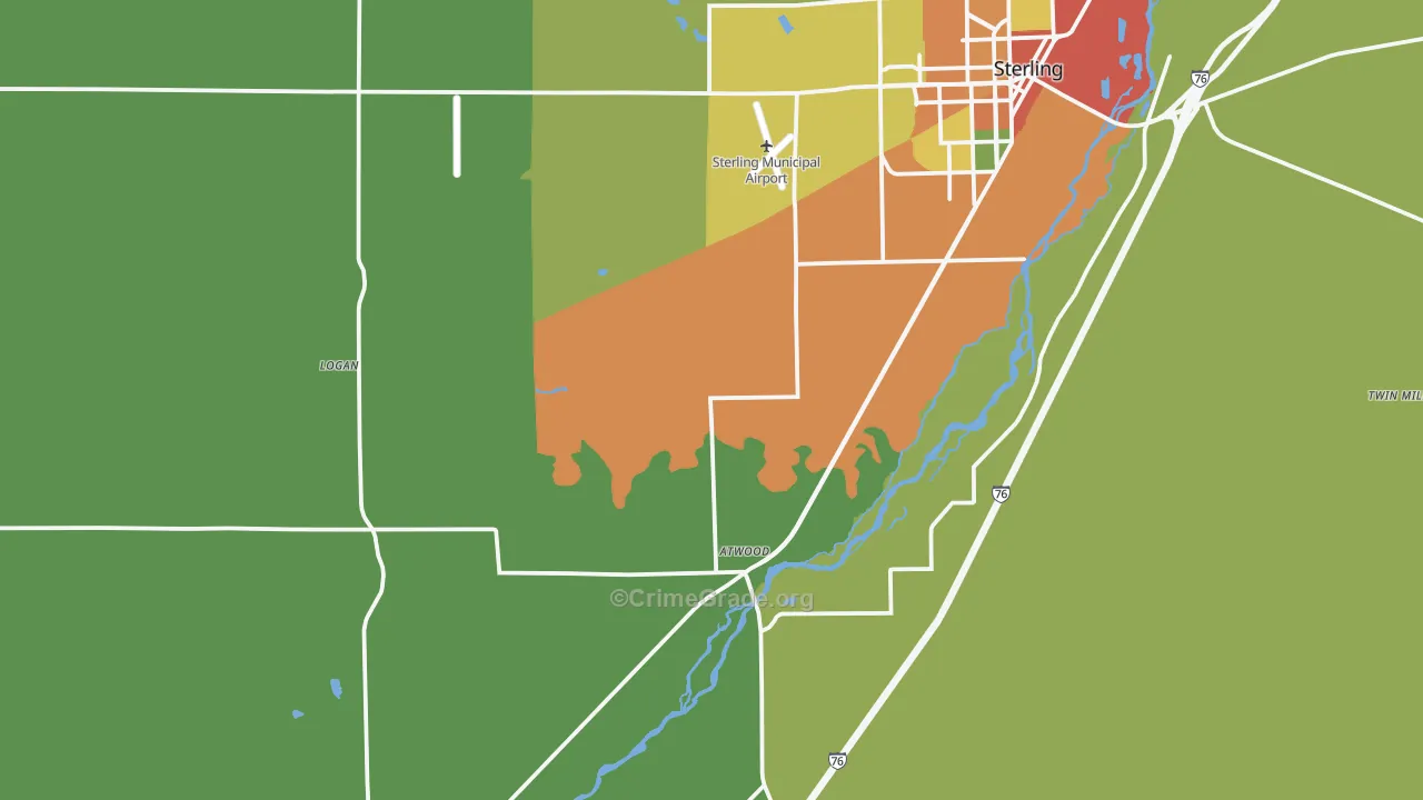 Atwood, CO Map of Theft Rates
