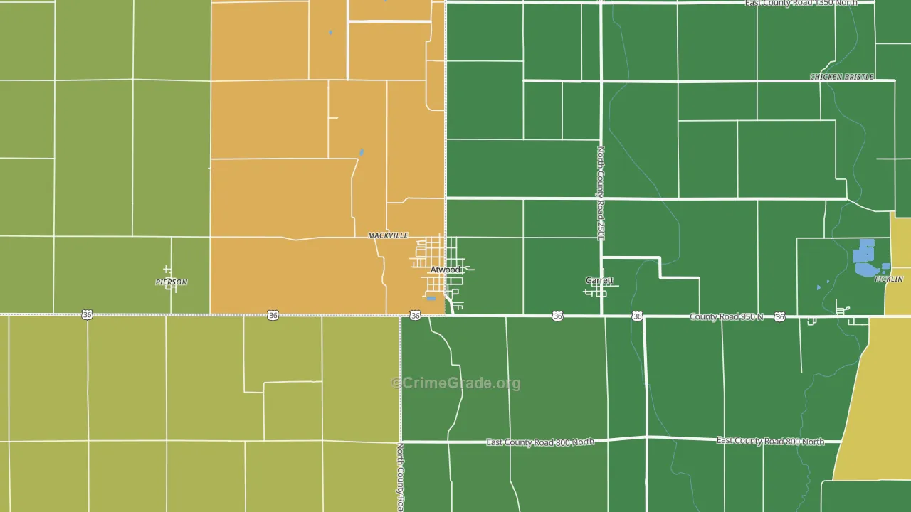 Atwood, IL Map of Theft Rates