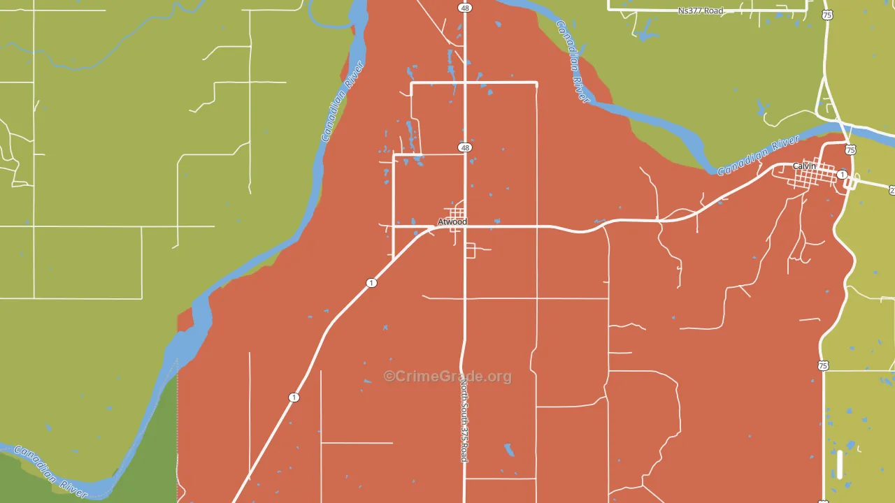 Atwood, OK Map of Theft Rates