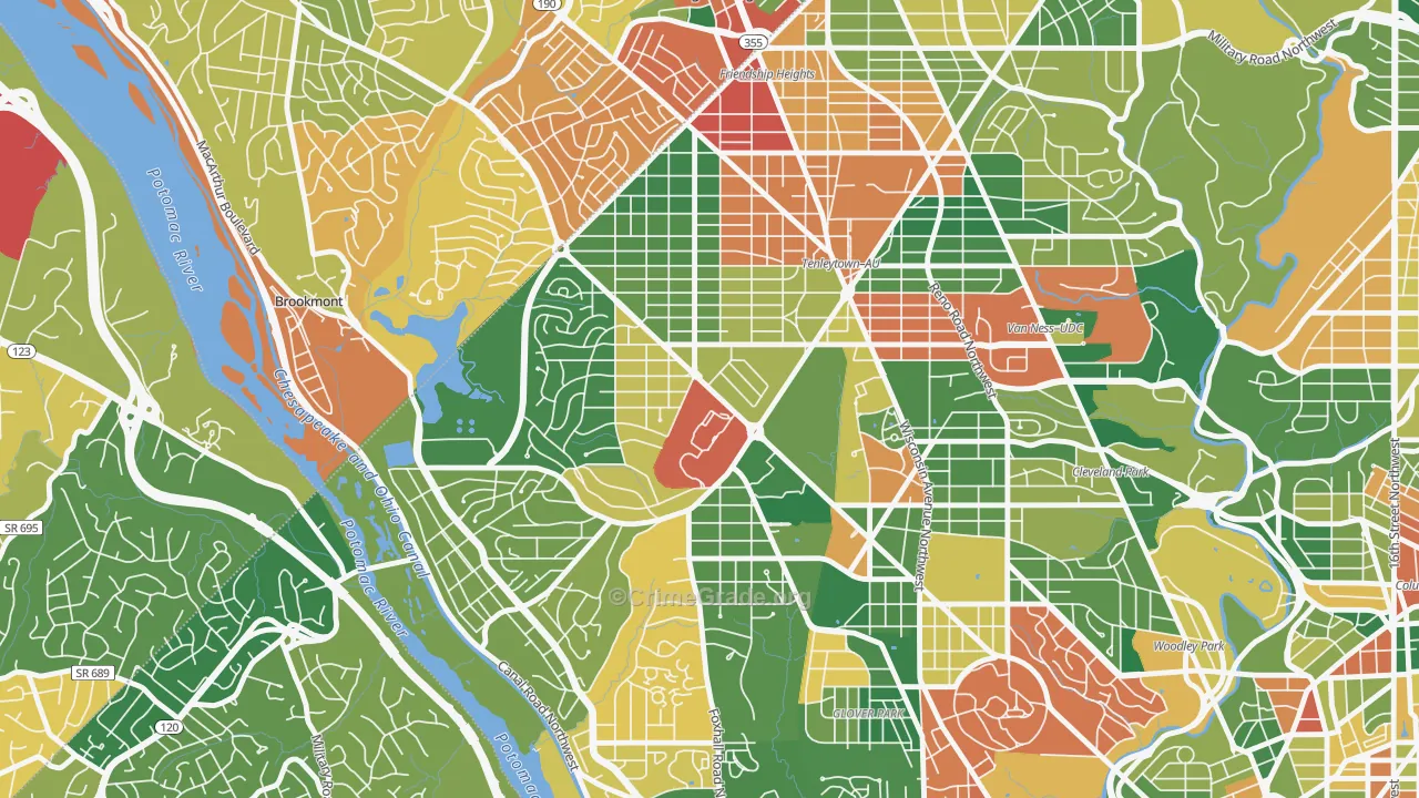 Au-Tenleytown, Washington, DC Map of Theft Rates