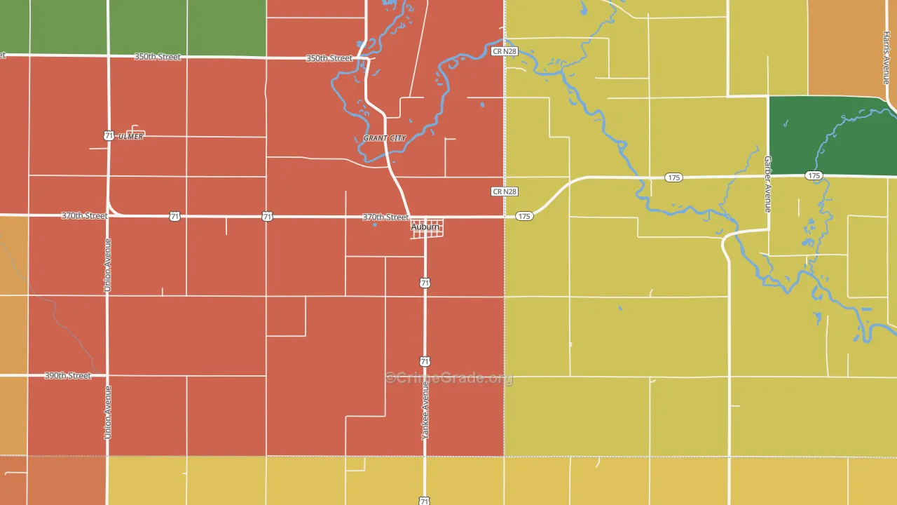 Auburn, IA Map of Theft Rates