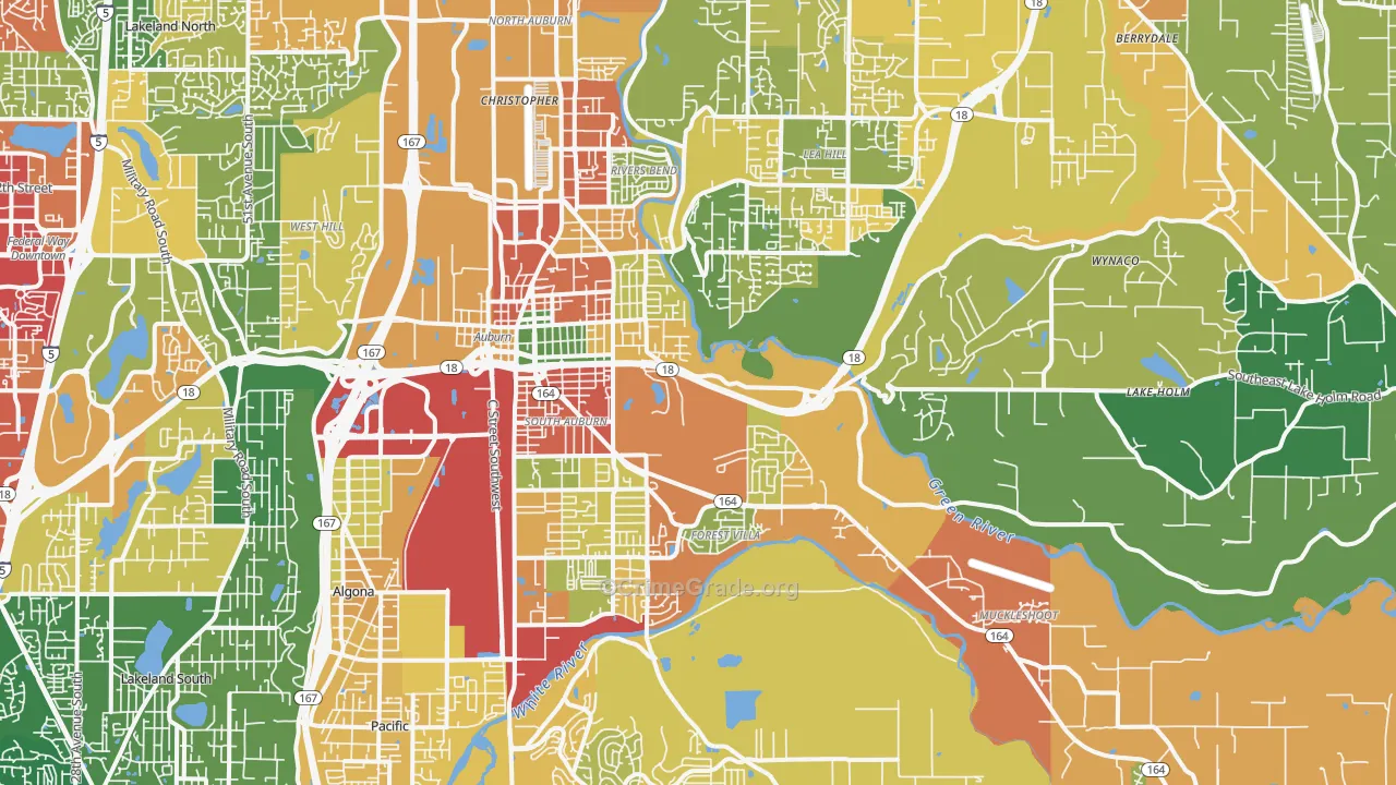 Auburn, WA Map of Theft Rates
