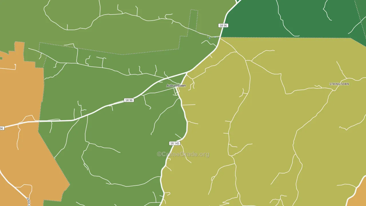 Auburntown, TN Map of Theft Rates