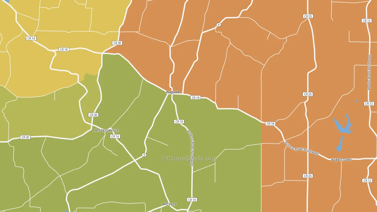 Augusta, OH Map of Theft Rates