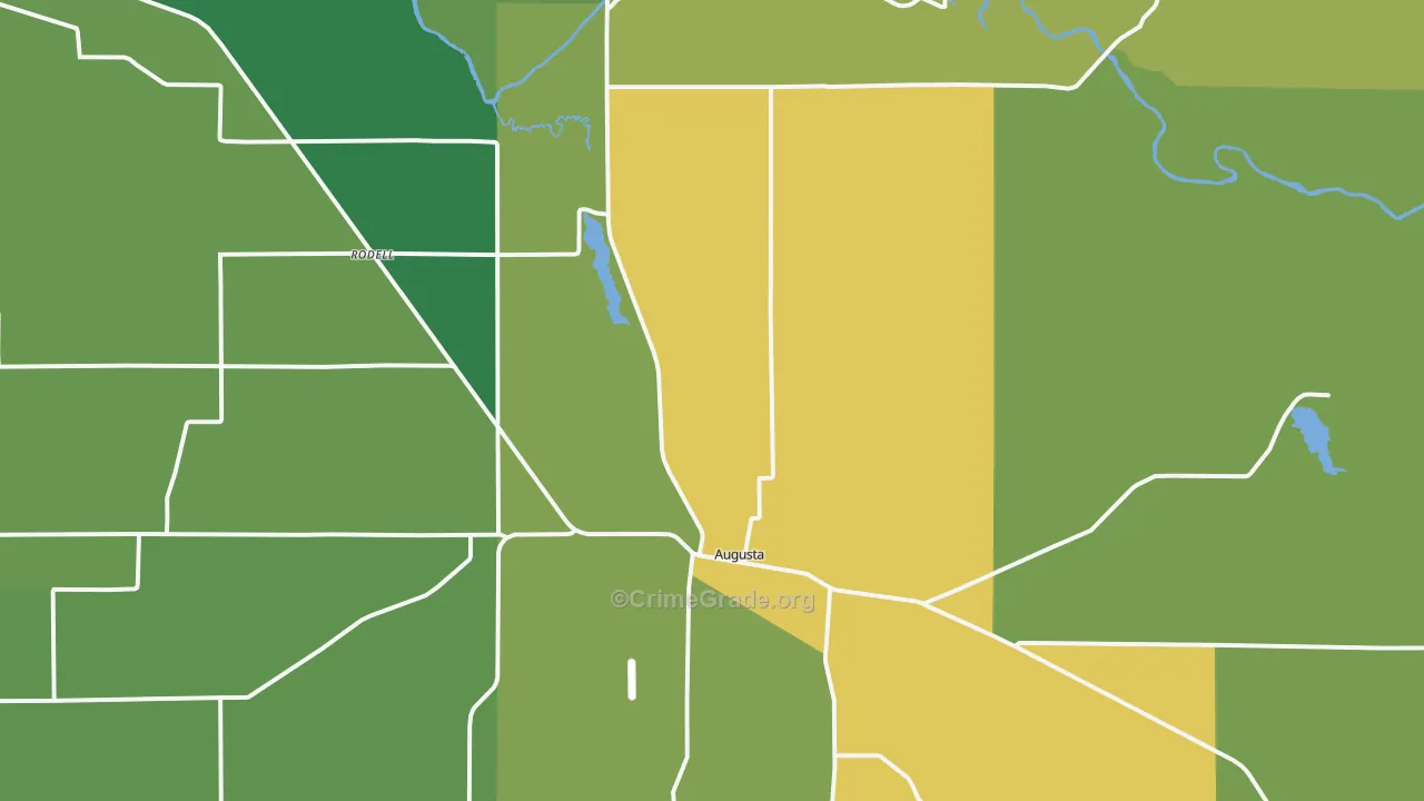Augusta, WI Map of Theft Rates