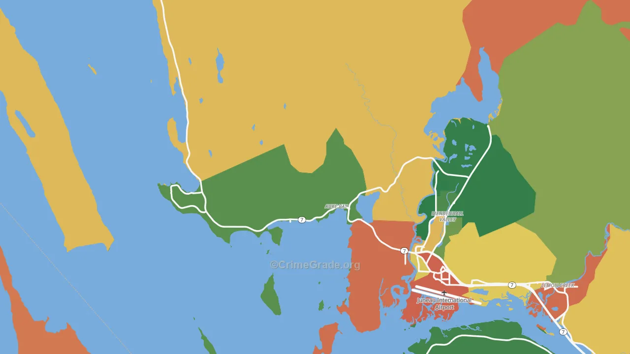 Auke Bay, AK Map of Theft Rates