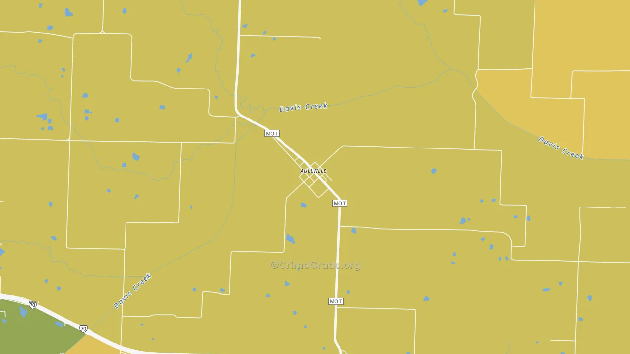 Aullville, MO Map of Theft Rates