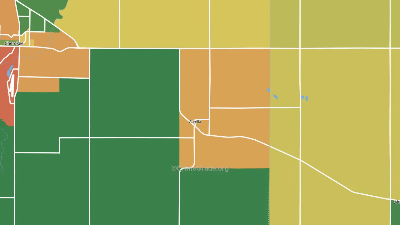 Aurelia, IA Map of Theft Rates