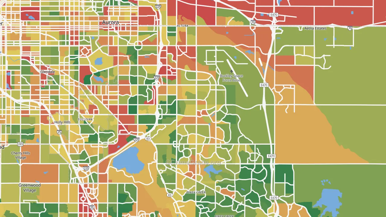 Aurora, CO Map of Theft Rates