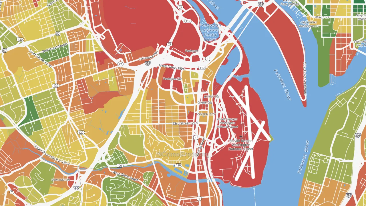 Aurora Highlands, Arlington, VA Map of Theft Rates