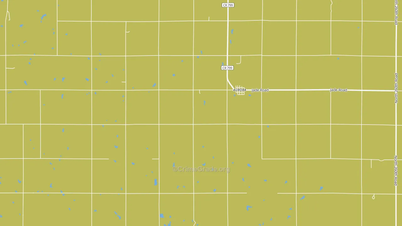 Aurora, KS Map of Theft Rates