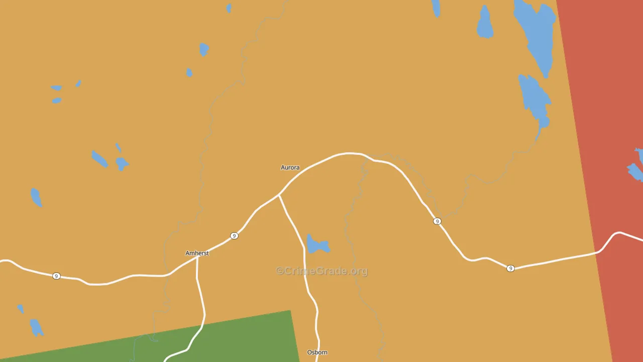 Aurora, ME Map of Theft Rates