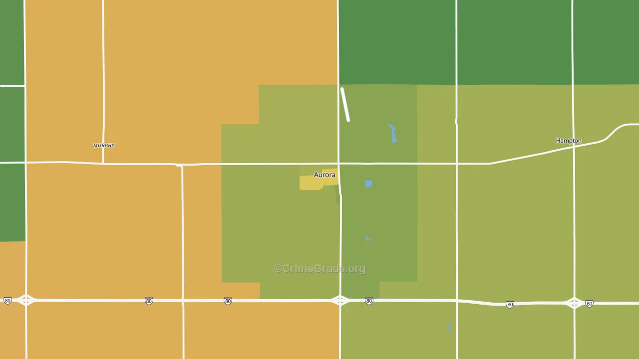 Aurora, NE Map of Theft Rates
