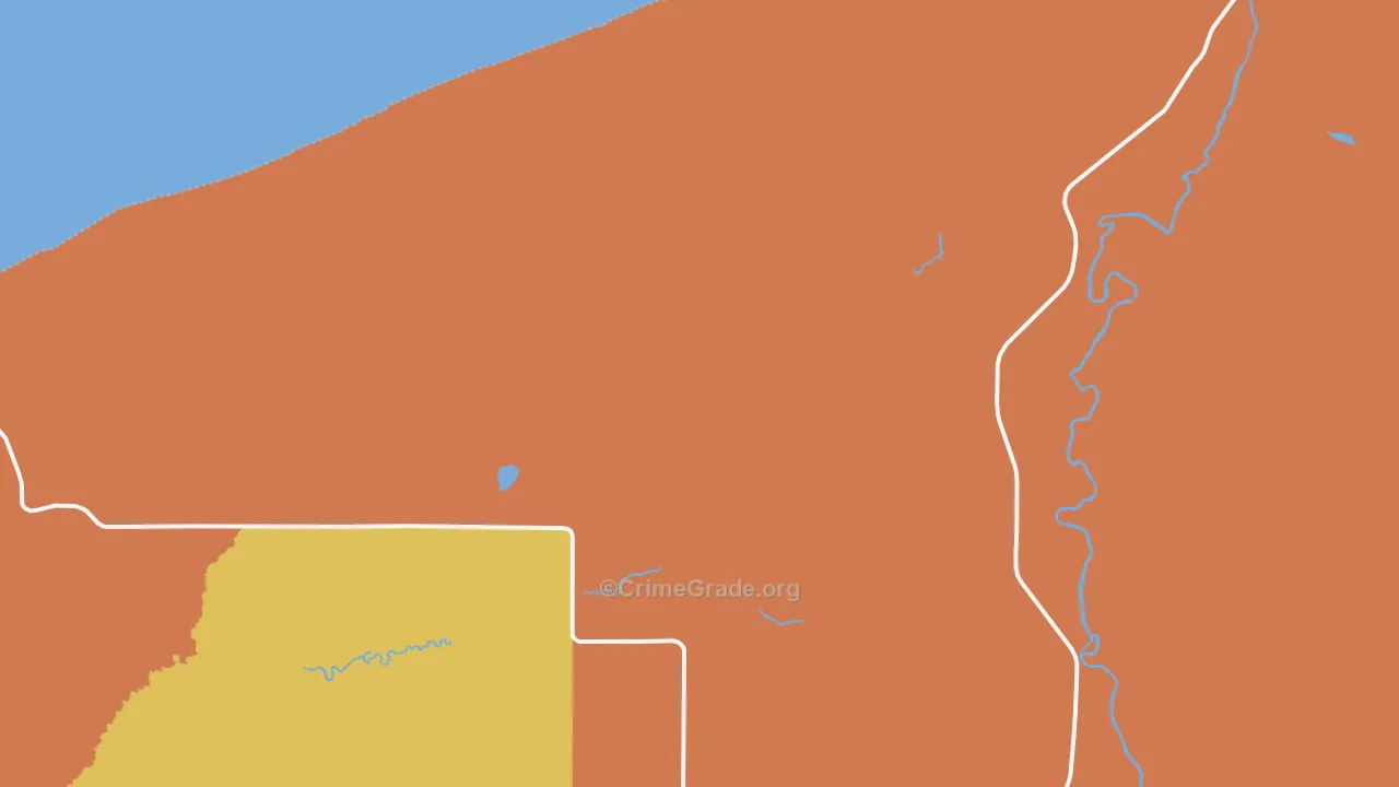 Auvinen Corner, MI Map of Theft Rates