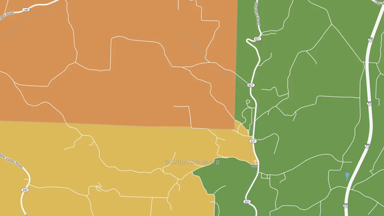 Ava, OH Map of Theft Rates
