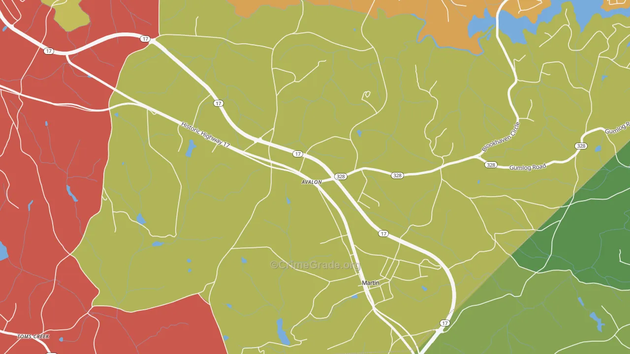 Avalon, GA Map of Theft Rates