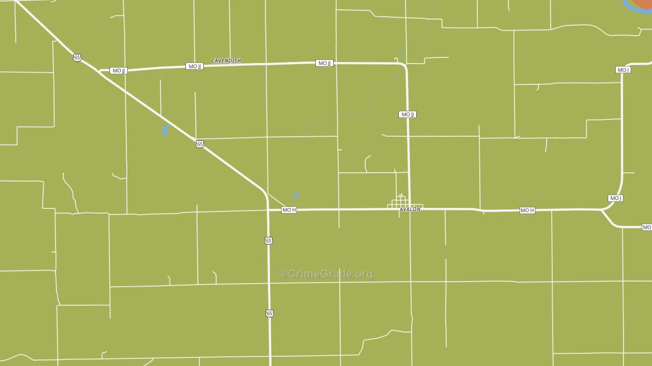 Avalon, MO Map of Theft Rates