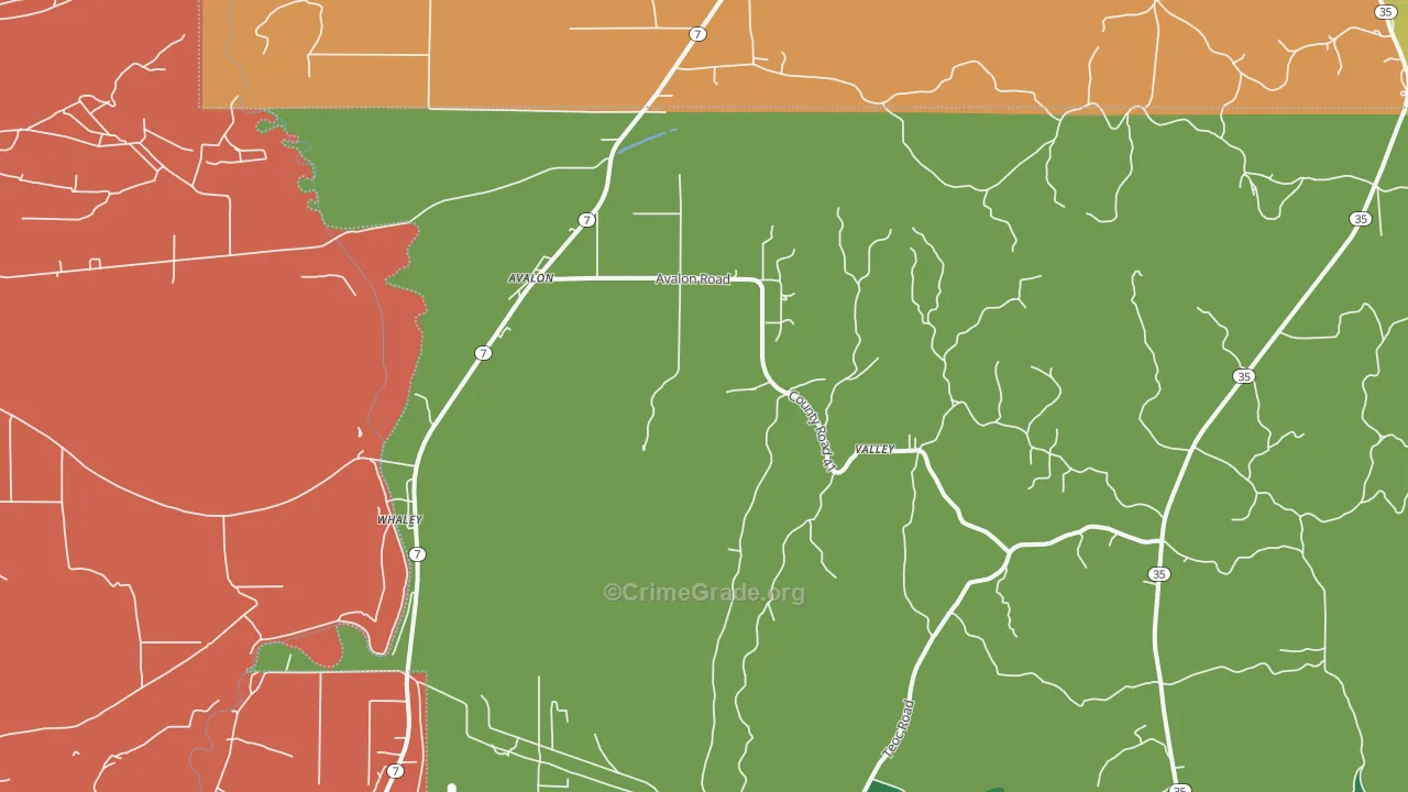 Avalon, MS Map of Theft Rates
