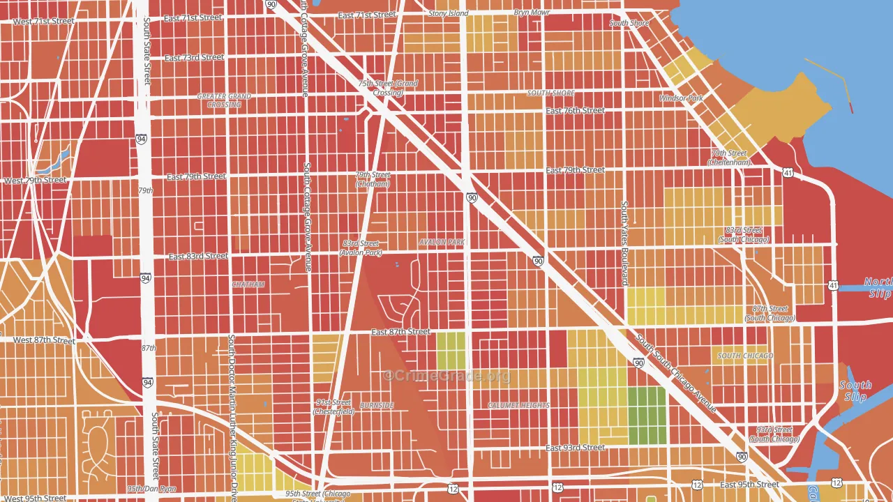 Avalon Park, Chicago, IL Map of Theft Rates