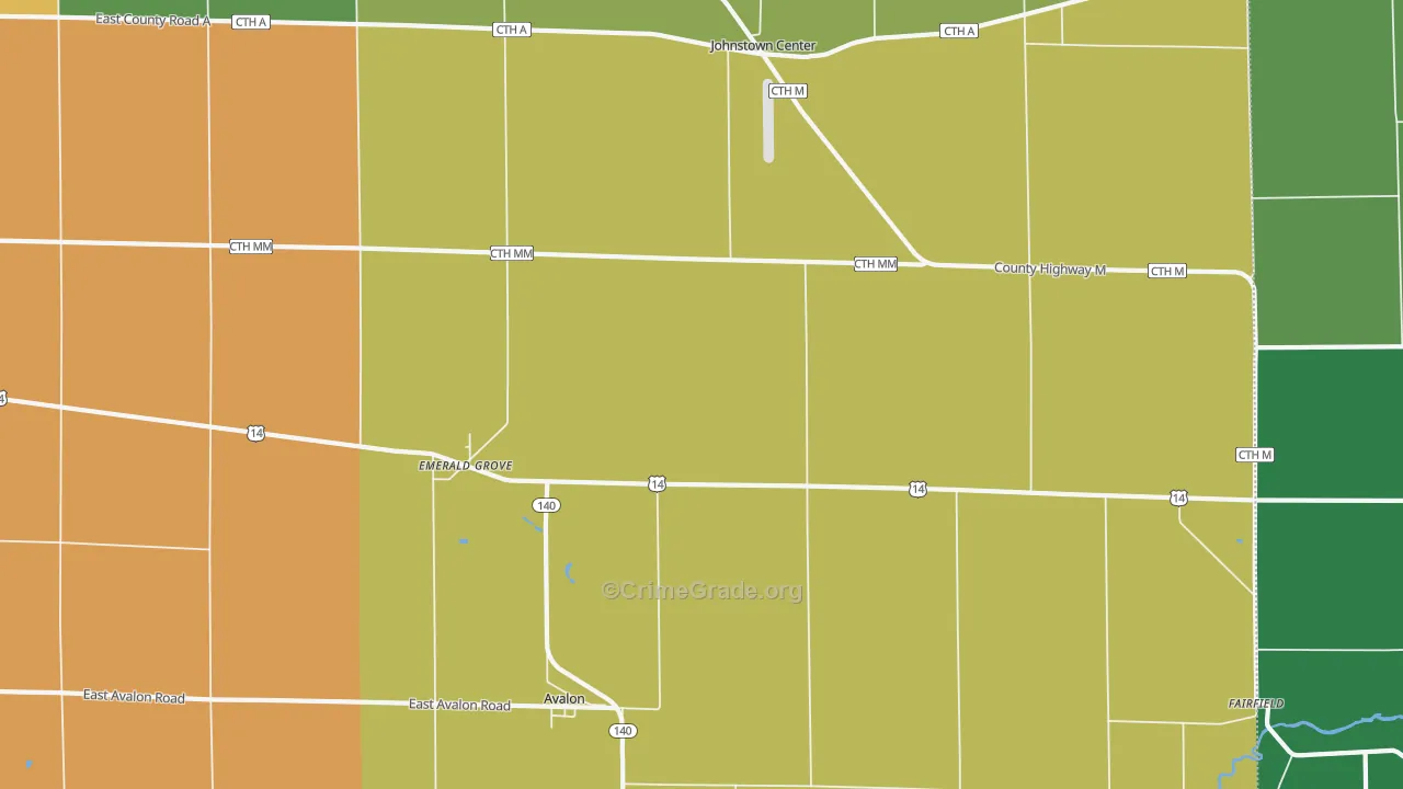 Avalon, WI Map of Theft Rates