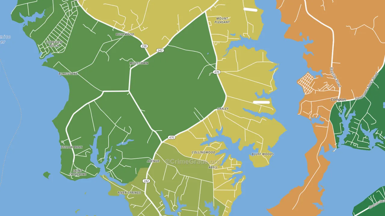 Avenue, MD Map of Theft Rates