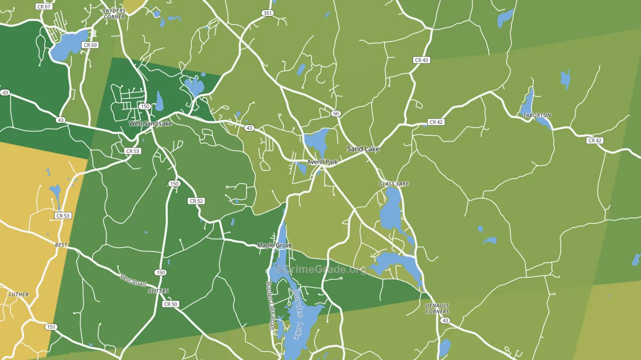 Averill Park, NY Map of Theft Rates