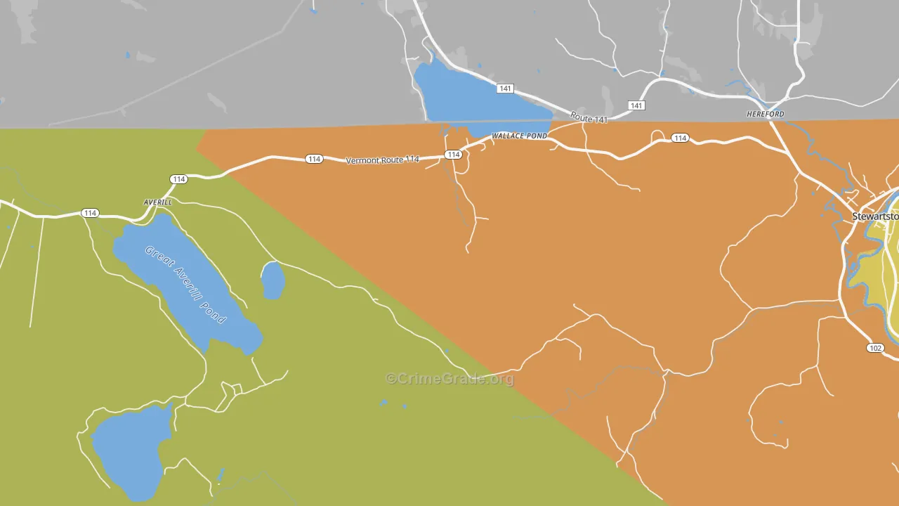 Averill, VT Map of Theft Rates