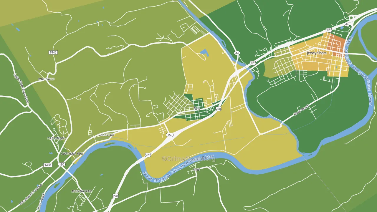 Avis, PA Map of Theft Rates