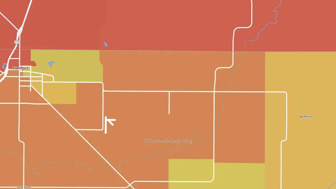 Avoca, TX Map of Theft Rates