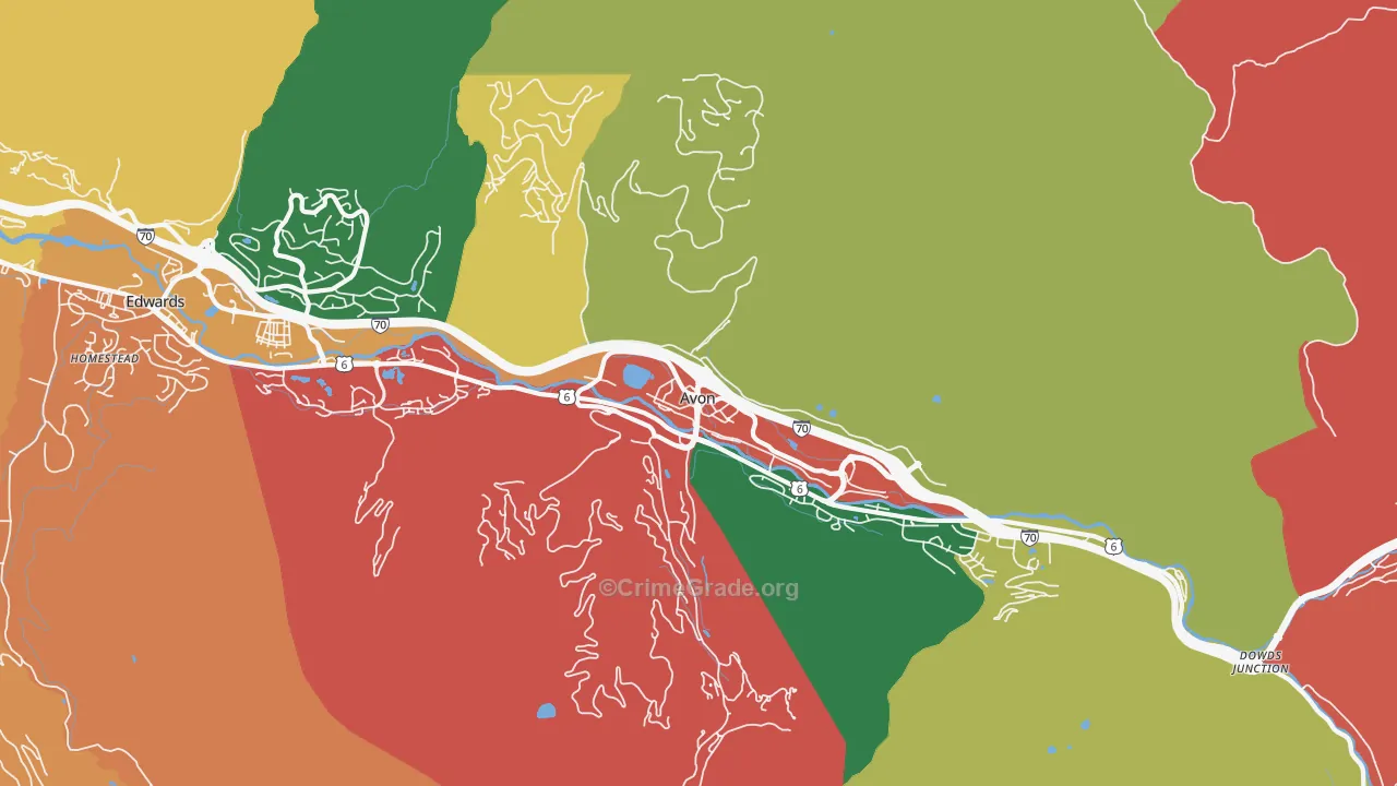 Avon, CO Map of Theft Rates