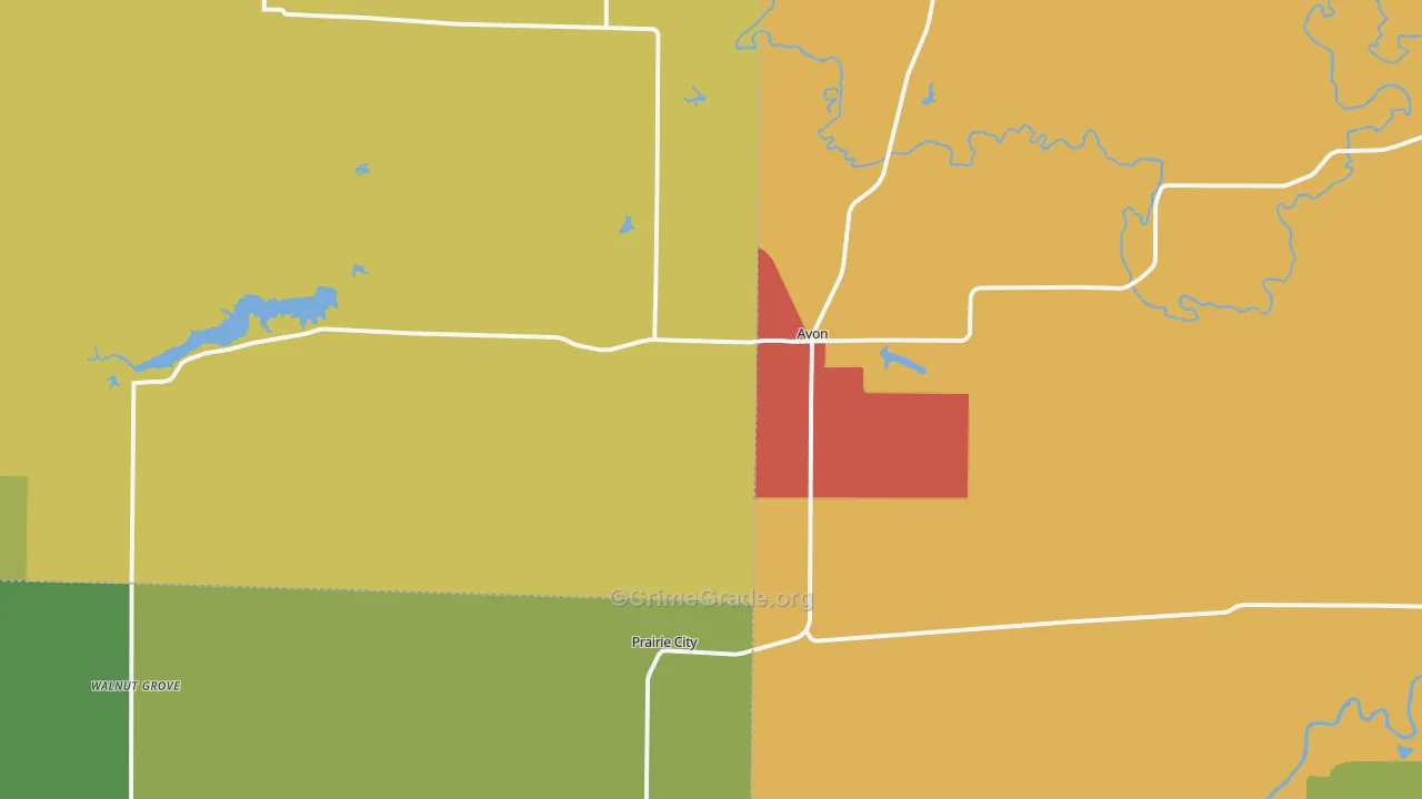 Avon, IL Map of Theft Rates