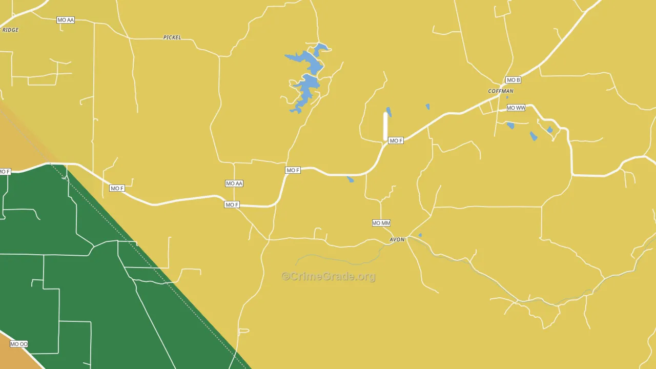 Avon, MO Map of Theft Rates