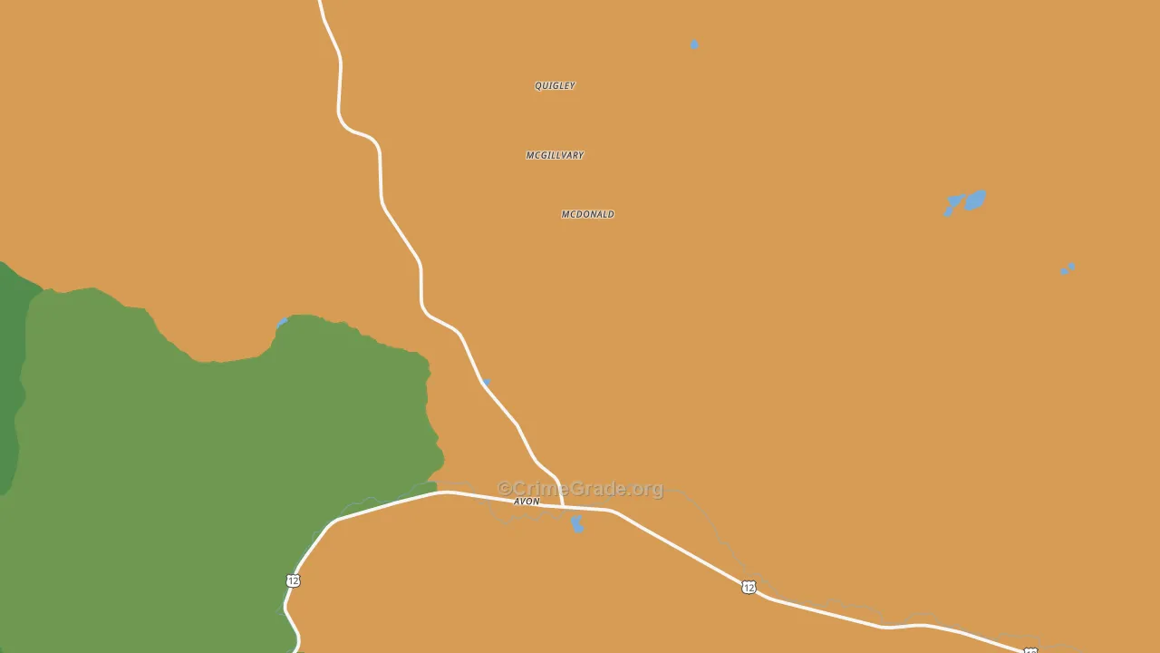 Avon, MT Map of Theft Rates