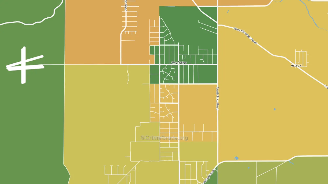 Avra Valley, AZ Map of Theft Rates