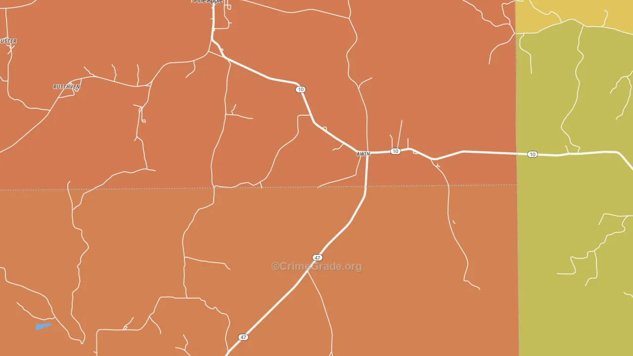 Awin, AL Map of Theft Rates