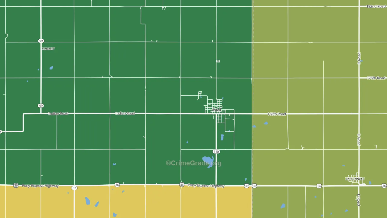 Axtell, KS Map of Theft Rates