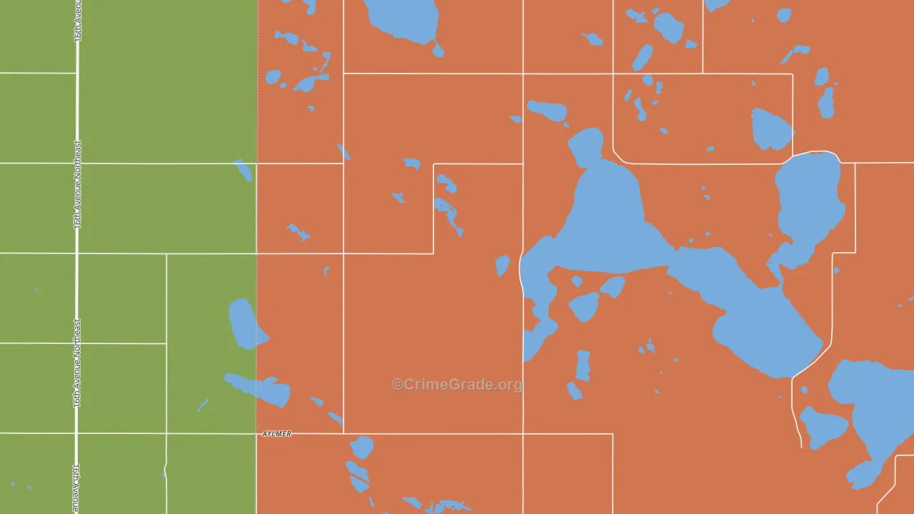 Aylmer, ND Map of Theft Rates