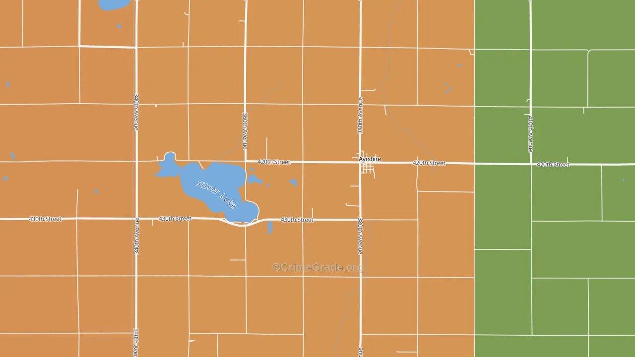 Ayrshire, IA Map of Theft Rates
