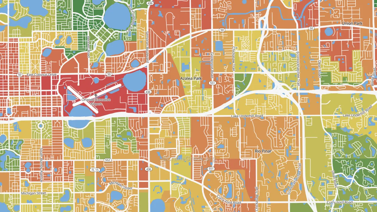 Azalea Park, FL Map of Theft Rates